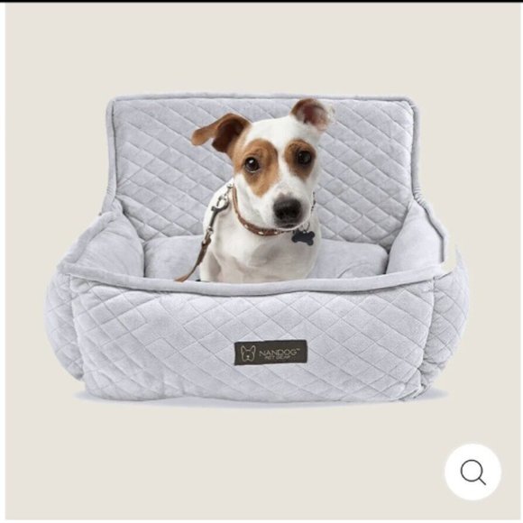 NanDog Dog Car Safety Seat w/ Belt Travel Cushion Bed Nonslip Quilted Gray NWT - Picture 1 of 16